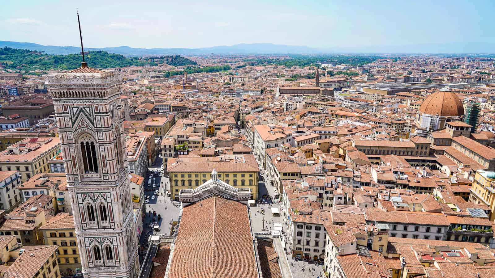 Florence from top of duomo - florence and Tuscany travel with baby