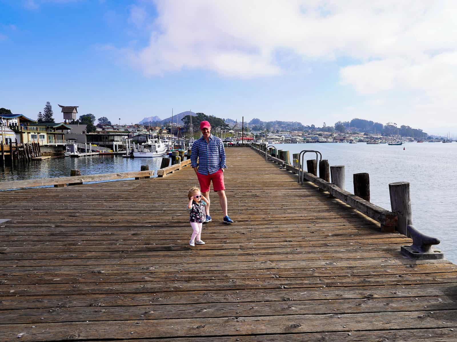 dad and daughter on dock Morro Bay
