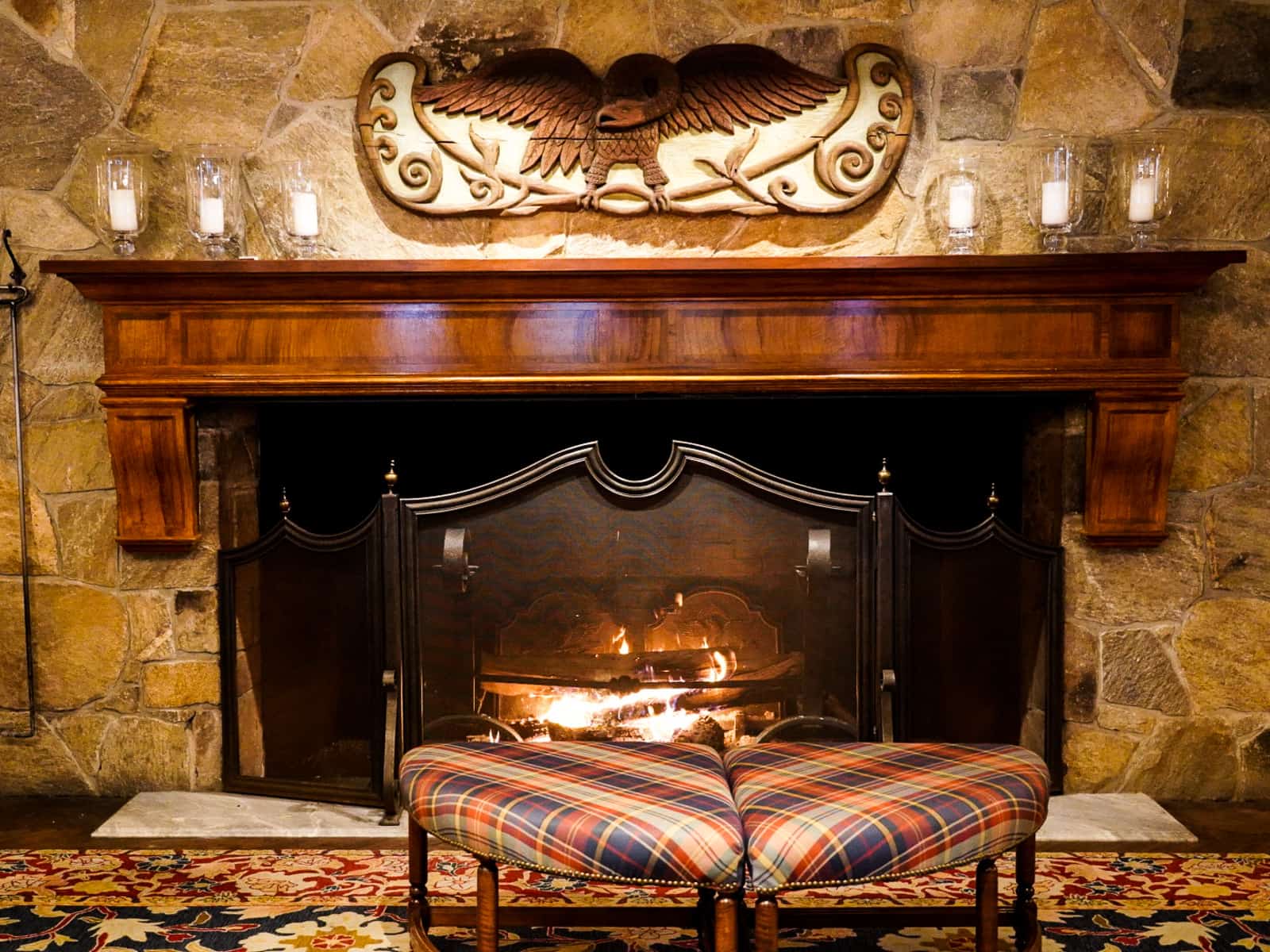 Fireplace at the Woodstock Inn