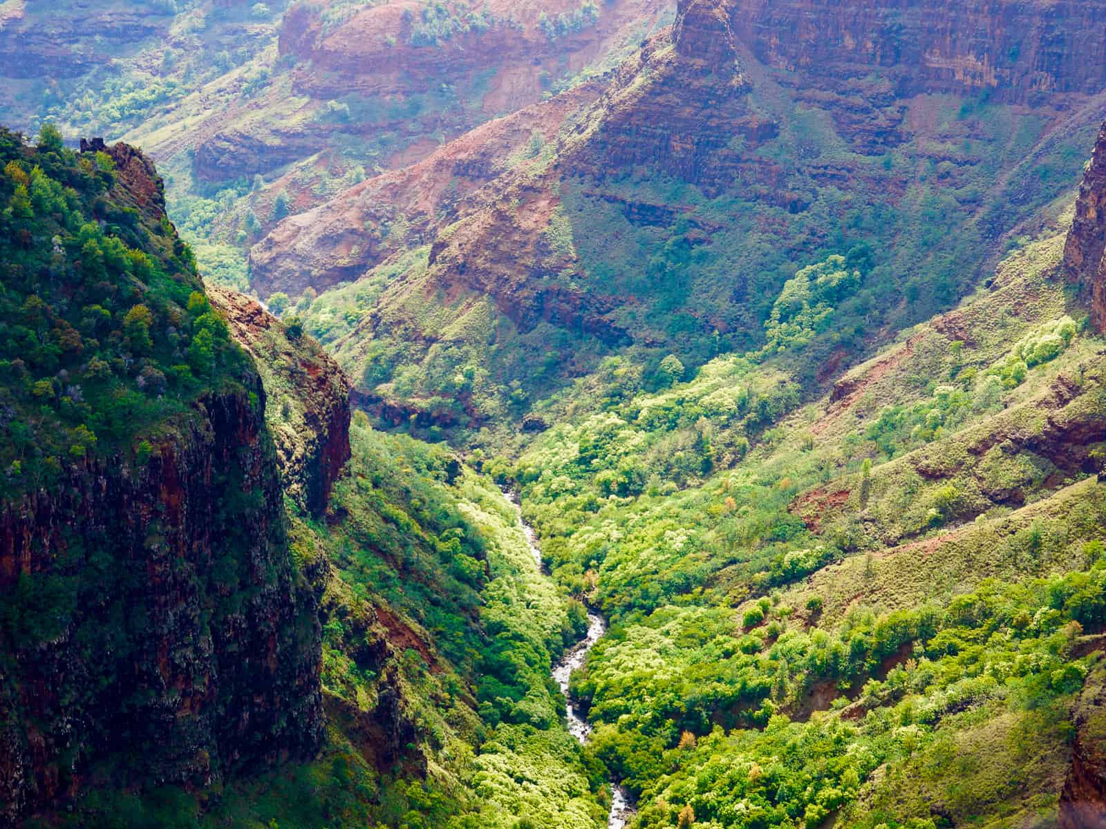 Waimea Canyon from air - ultimate guide to kauai