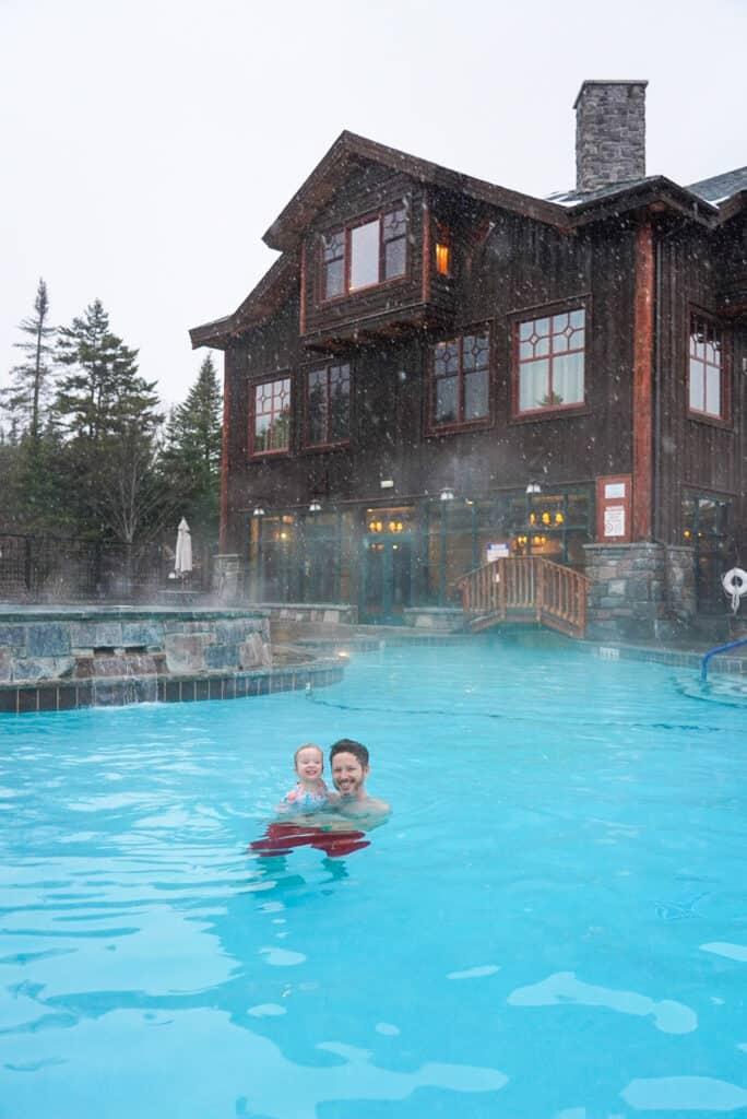 pool at whiteface lodge -winter weekend in Lake Placid