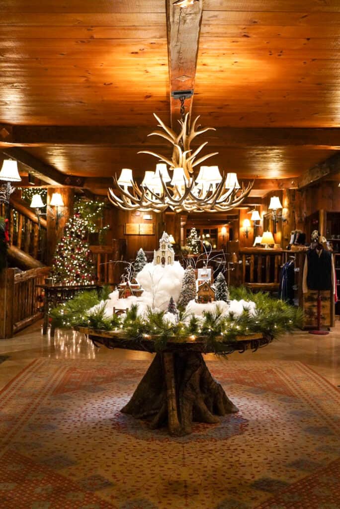lobby of Whiteface lodge - winter weekend in Lake Placid