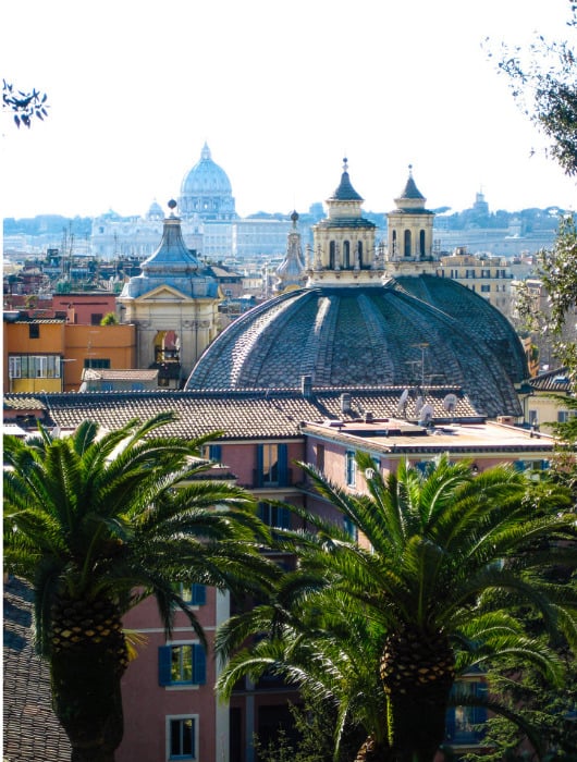 view of Rome from villa Borghese