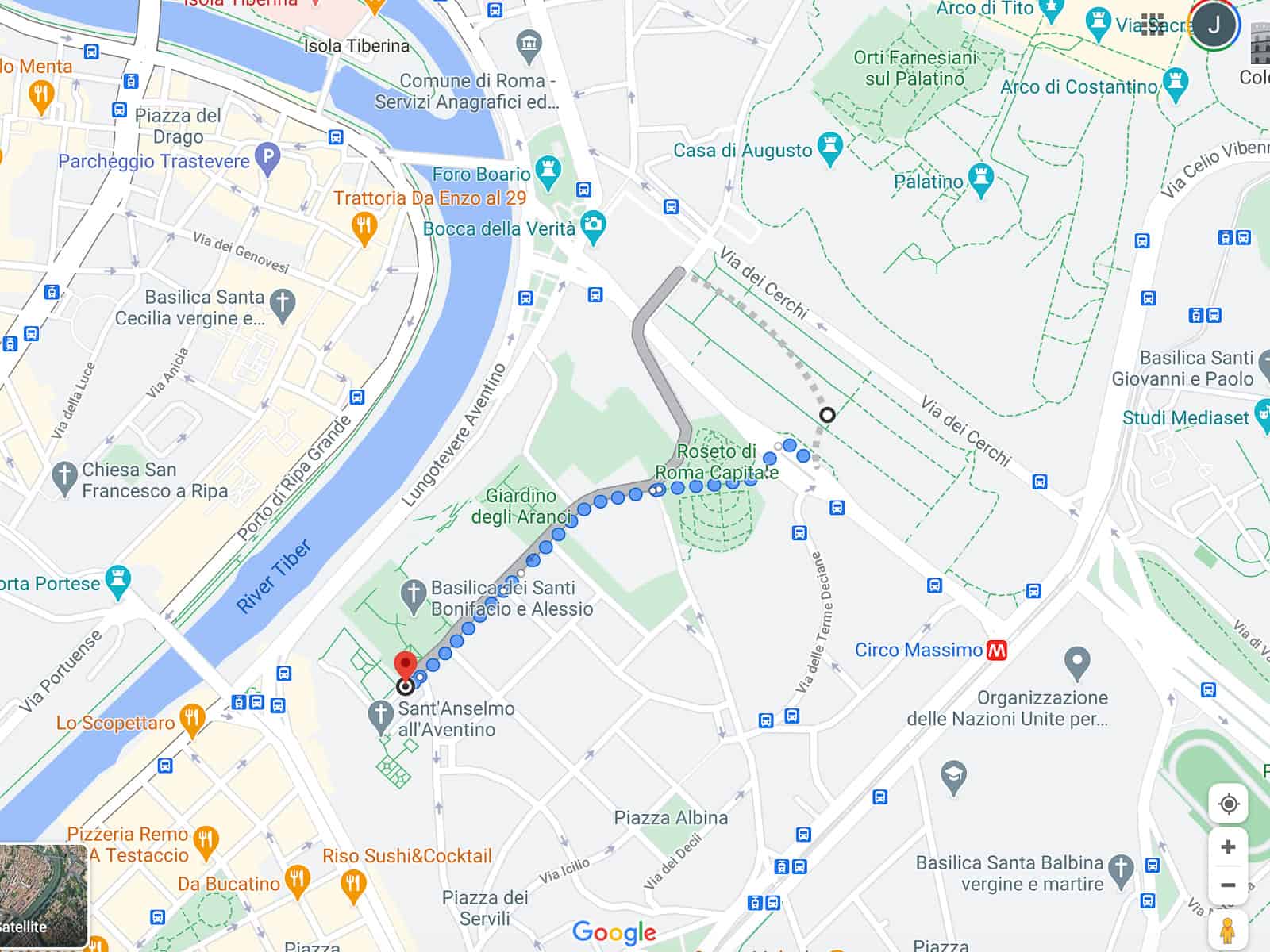 google maps photo of aventine keyhole rome italy
