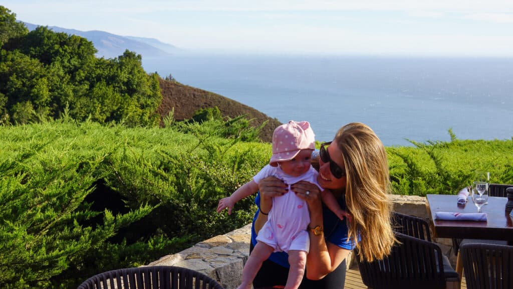 mom and daughter at Ventana restaurant overlook -  best family road trips