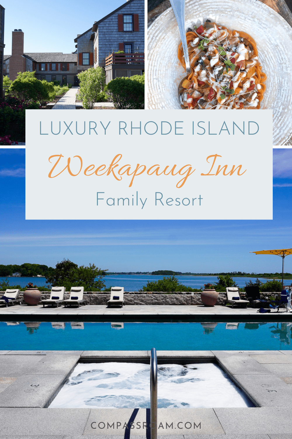 pinterest image - luxury Rhode Island family resort Weekapaug Inn