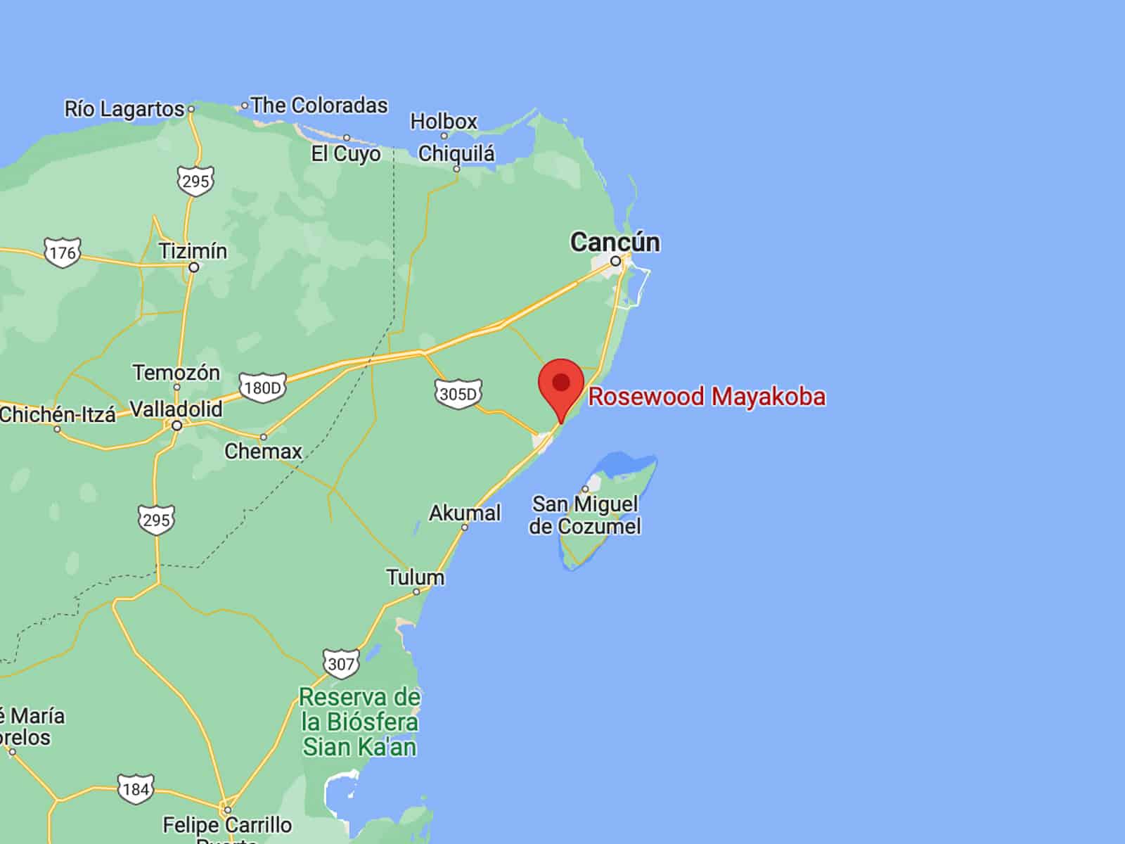 google map image Maya riviera