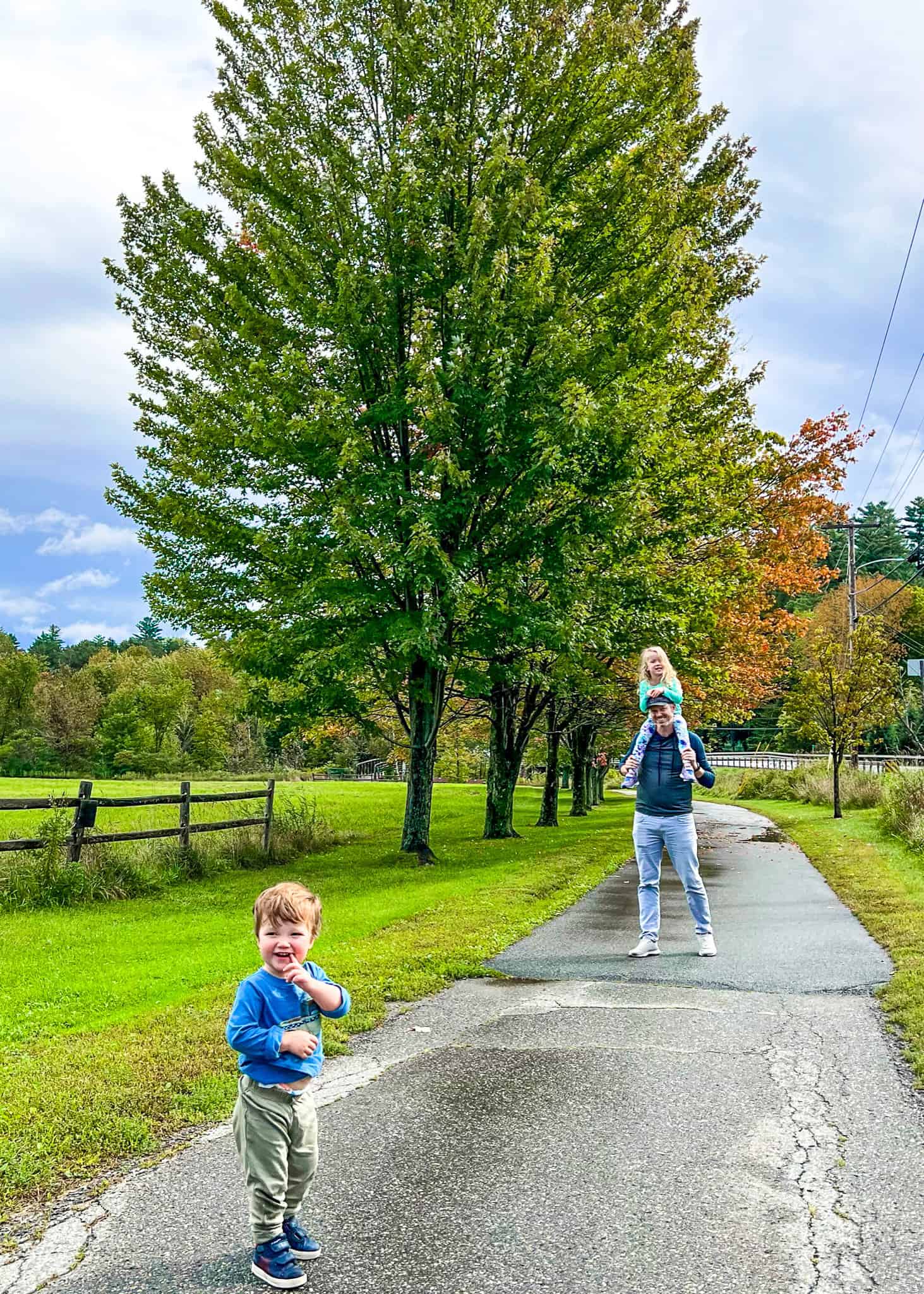 family walking Stowe recreation path - things to do Stowe vt