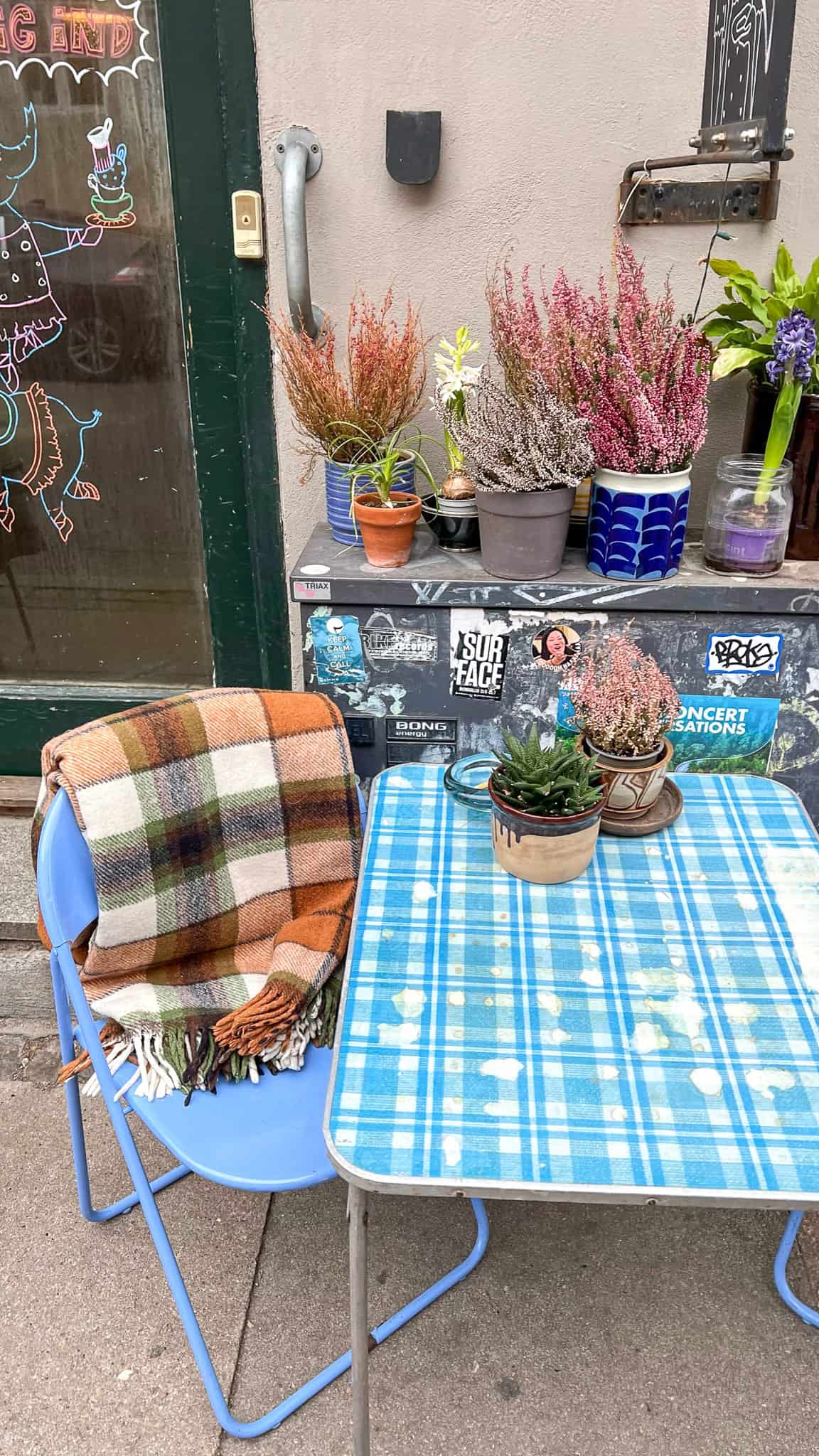 table with cozy blanket copenhagen