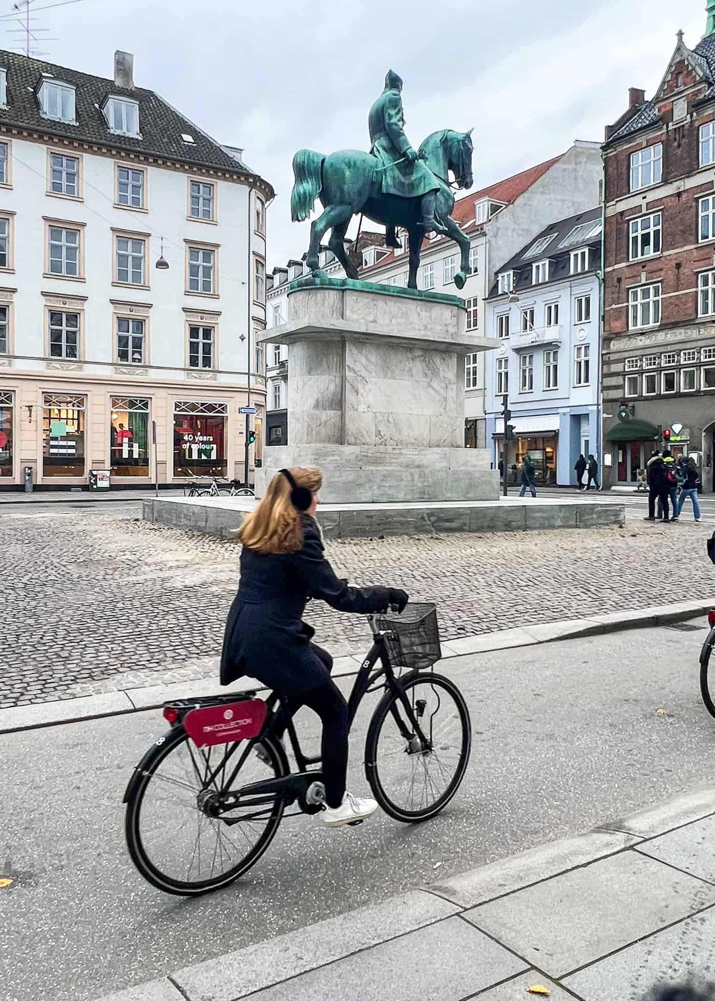 woman riding bike copenhagen