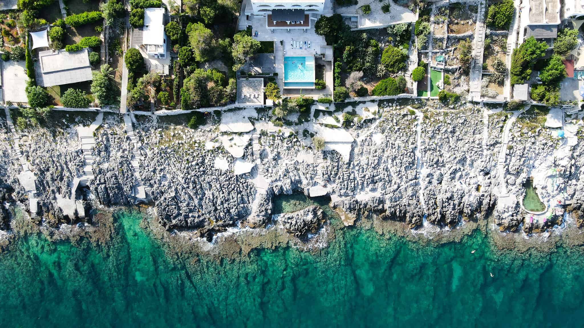drone picture of l'argentiera - villas in puglia