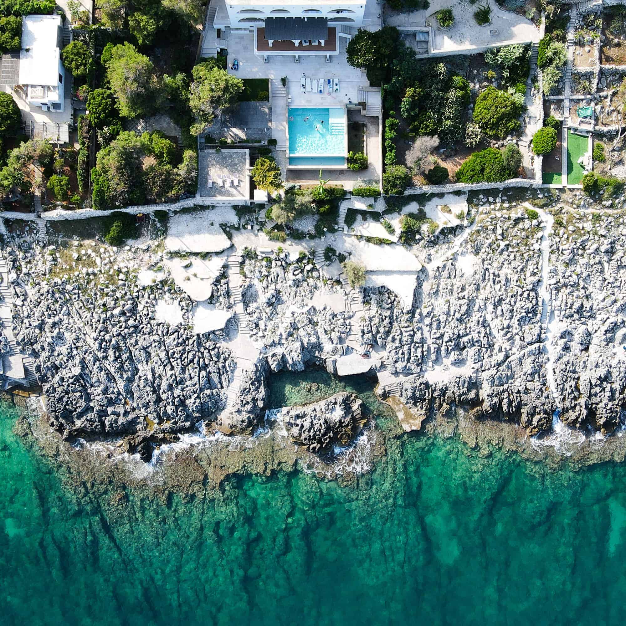 drone picture of villa in puglia