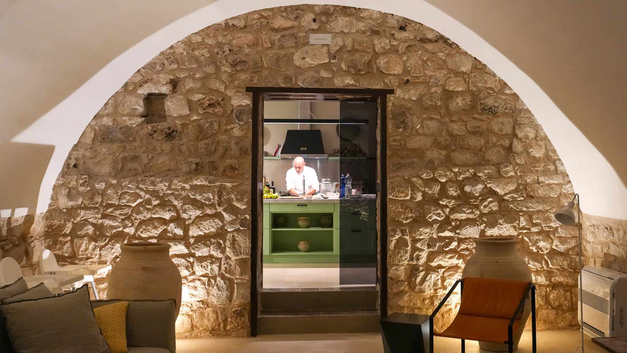 chef making dinner at tenuta della cava, luxury villa in sicily
